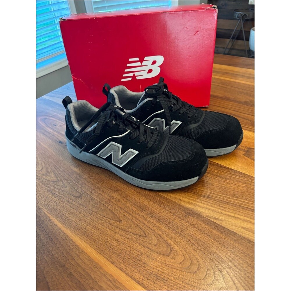 New Balance Black Gray Elite Lite EH Muelehbg Comp Toe Work Shoes Mens Size 10.5
